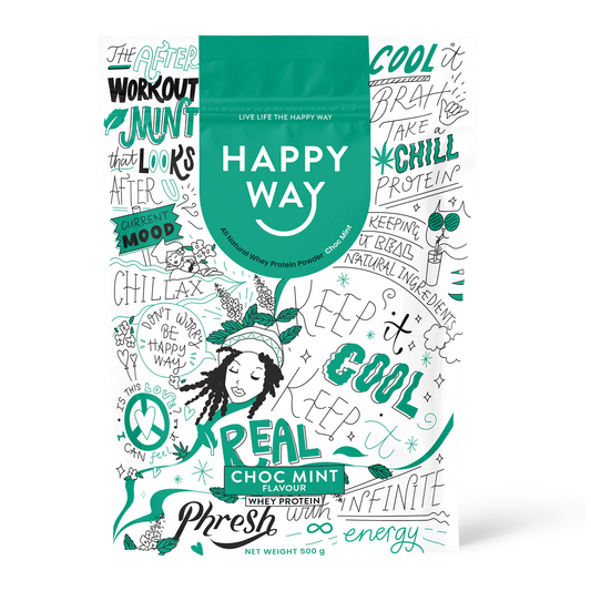 Happy Way Choc Mint Whey Protein Powder 500g - Exquisite Laser Clinic 
