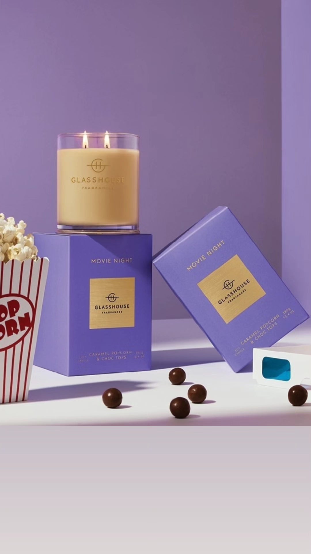 Glasshouse Movie Night Soy Candle 380g - Exquisite Laser Clinic 