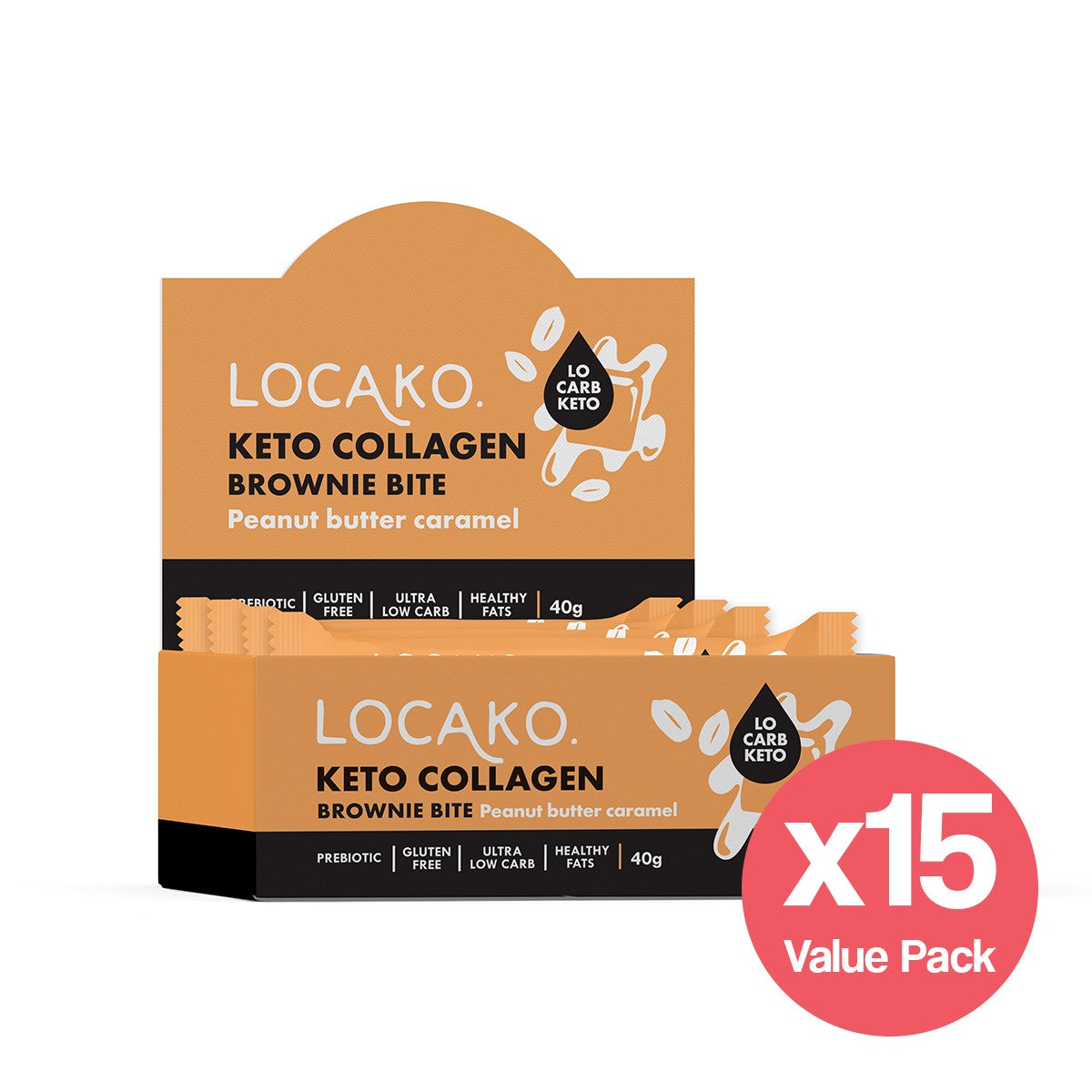 Keto Collagen Brownie Bite - Peanut Butter Caramel (x15) - thinkfoody