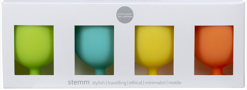 Porter Green Stemm Silicone Wine Glass Set