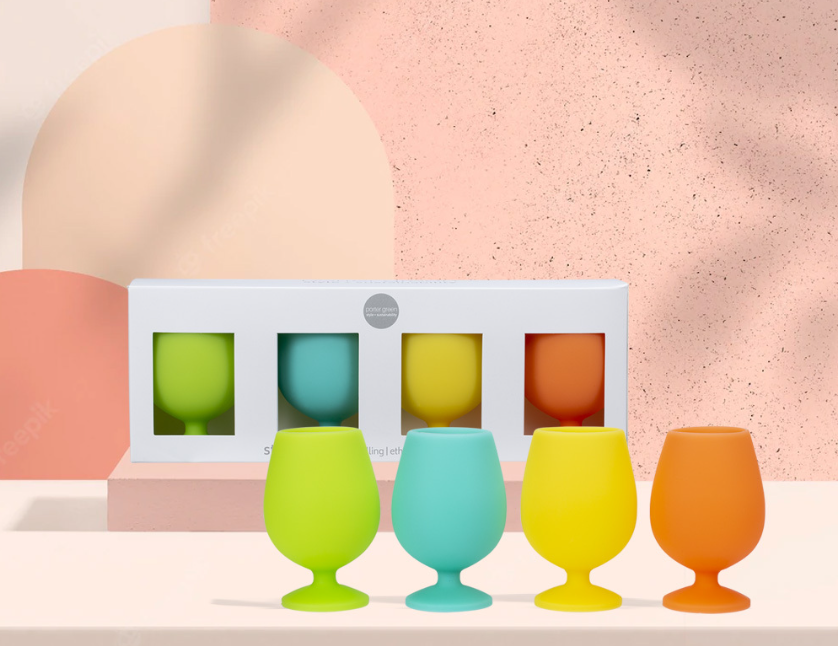 Porter Green Stemm Silicone Wine Glass Set