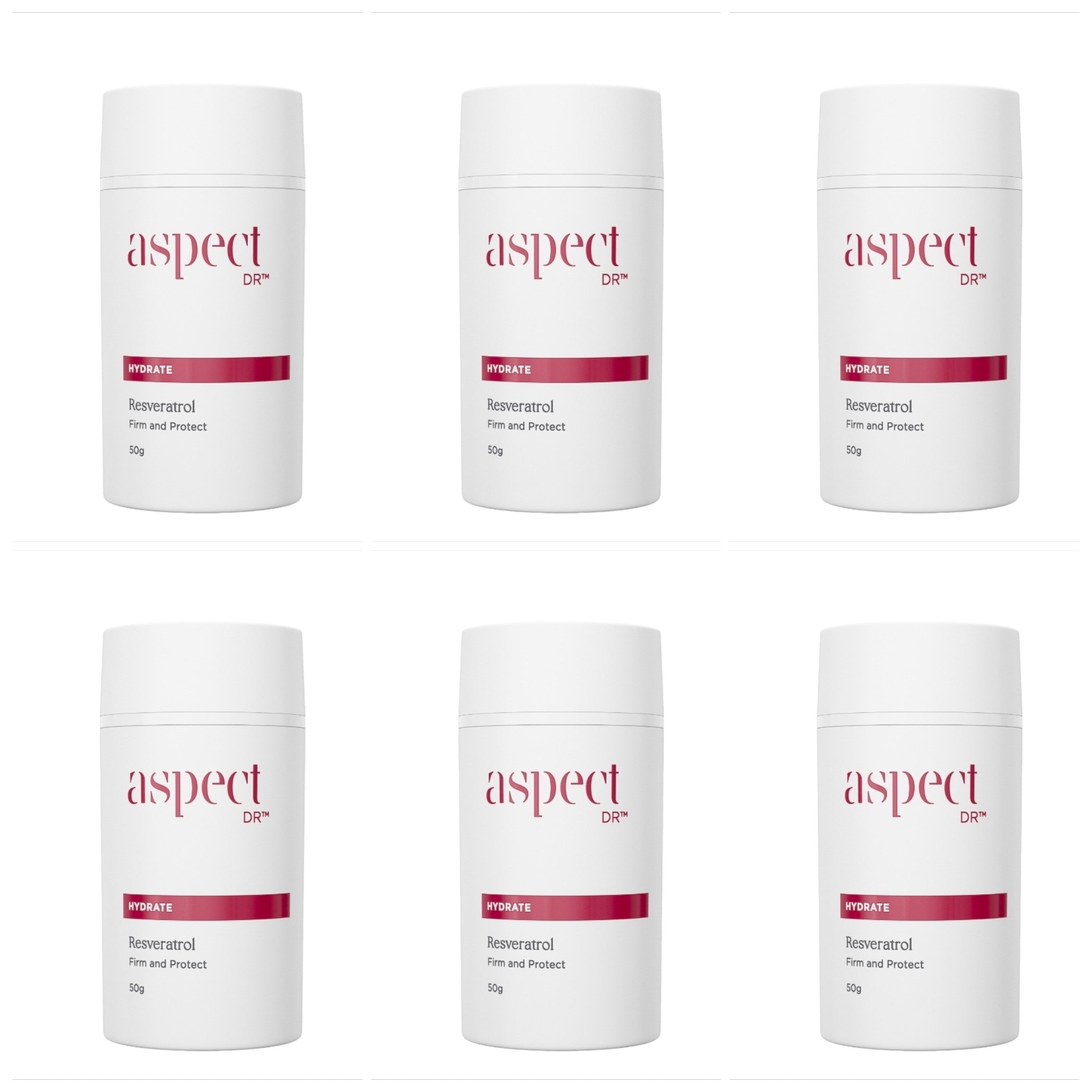 Aspect Dr moisturiser 50g Bulk Lot (6 x 50g Resveratrol) Aspect Dr Resveratrol Moisturiser