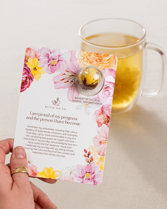 Better Tea Company Tea & Coffee Blooming Tea Affirmation Greeting Card