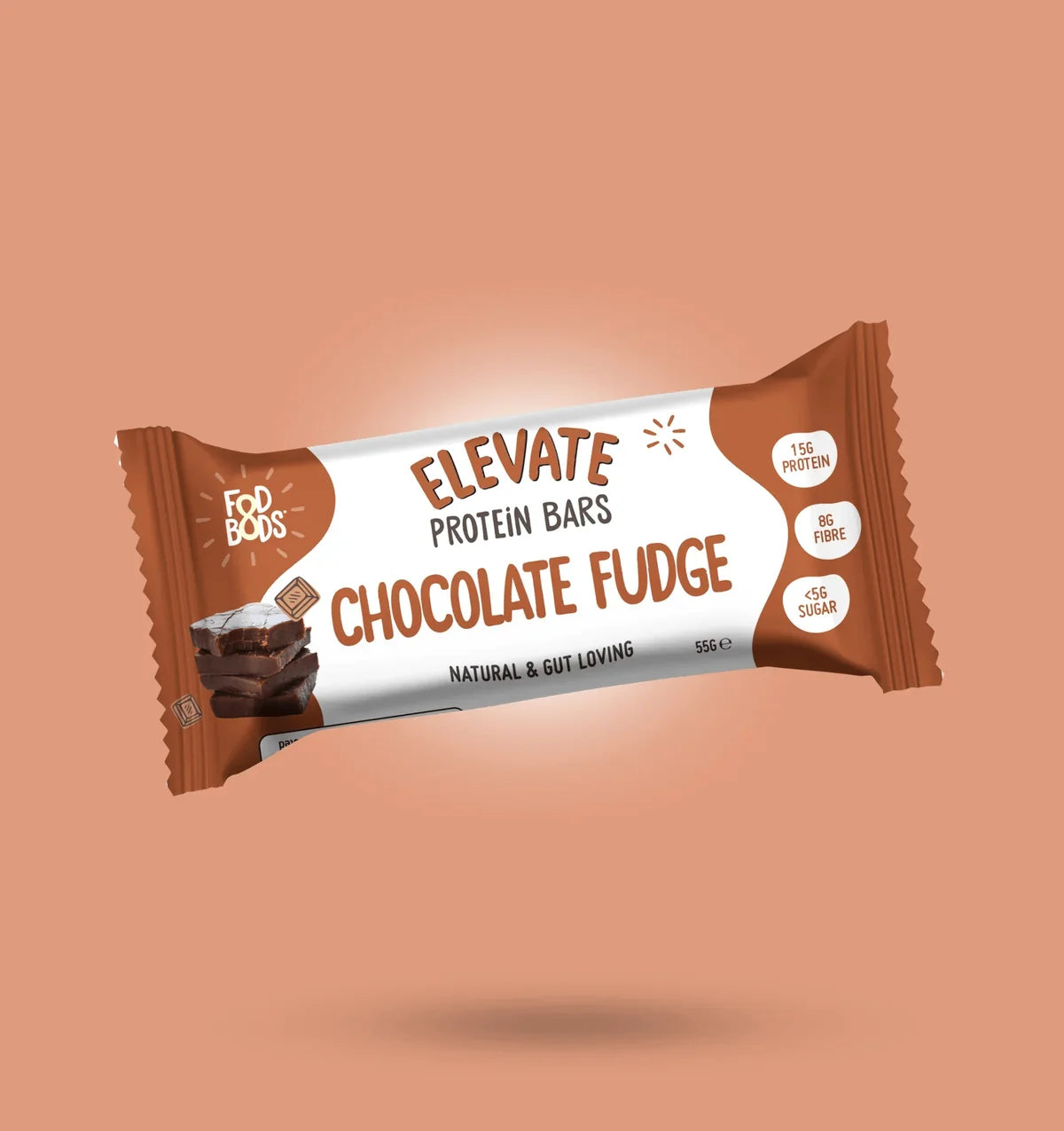 FOD BODS Bars Chocolate Fudge ELEVATE Protein Bars 55g