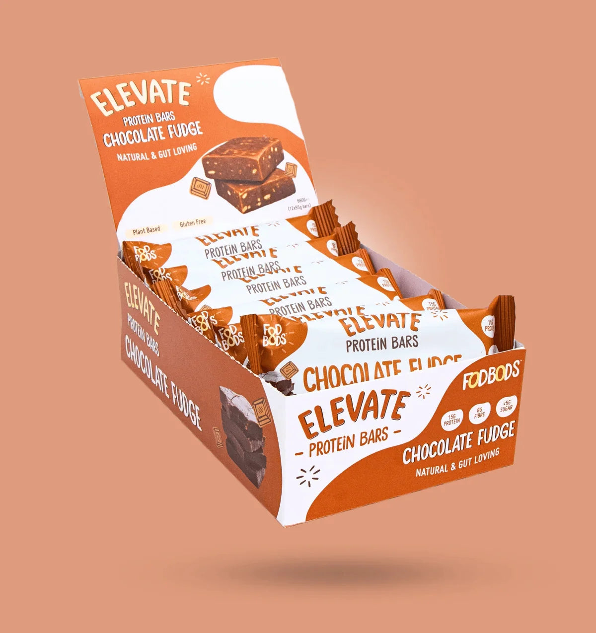 FOD BODS Bars Chocolate Fudge ELEVATE Protein Bars 55g
