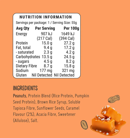 Salted Caramel ELEVATE Protein Bars 55g - Exquisite Laser Clinic 
