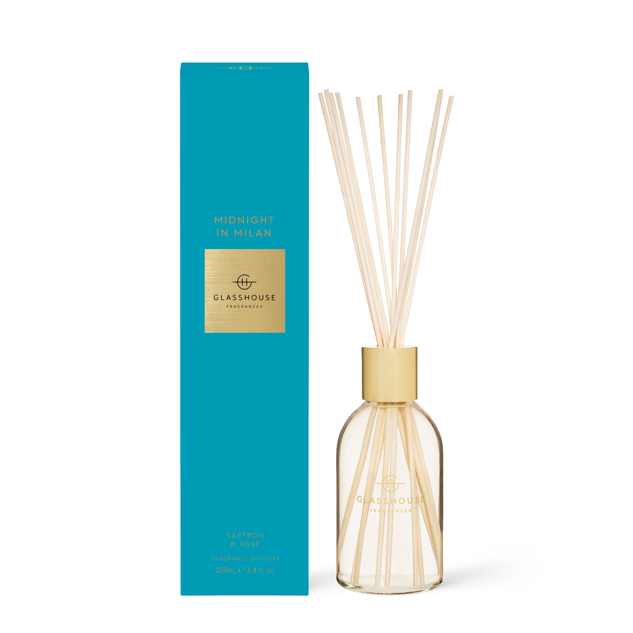 Glasshouse Fragrance fragrance Glasshouse Midnight in Milan Diffuser 250ml (Saffron & Rose)
