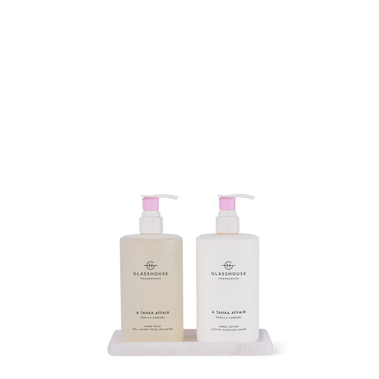 Glasshouse Fragrance glasshouse Glasshouse Hand Care Duo With Tray - A Tahaa Affair