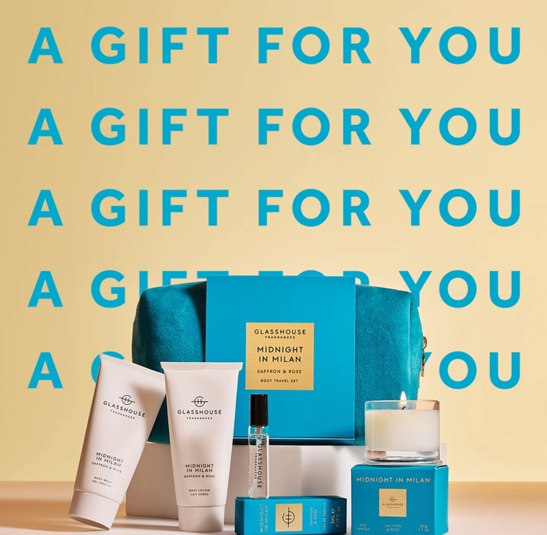 Glasshouse Fragrance Glasshouse Midnight in Milan Travel Pack FREE GWP when you spend over $120 of Glasshouse products.