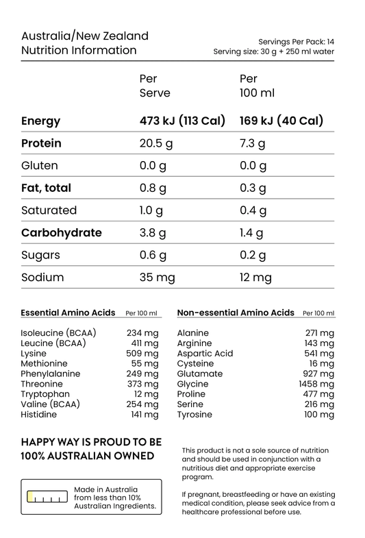 Happy Way Drink Ashy Bines Vegan Protein Water Passionfruit 420g
