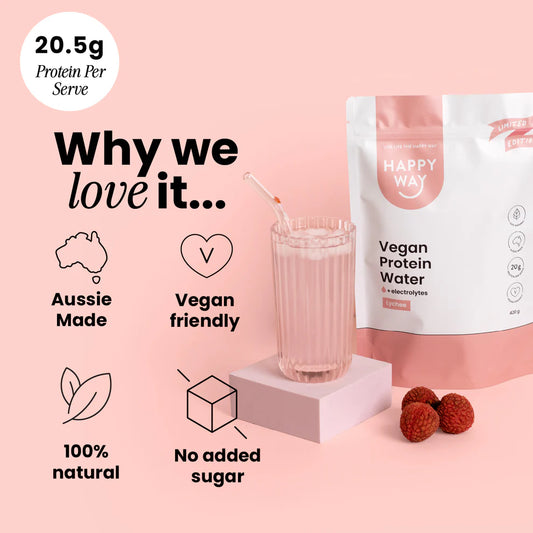 Happy Way Plant Protein Happy Way - Lychee Vegan Protein Water 420g
