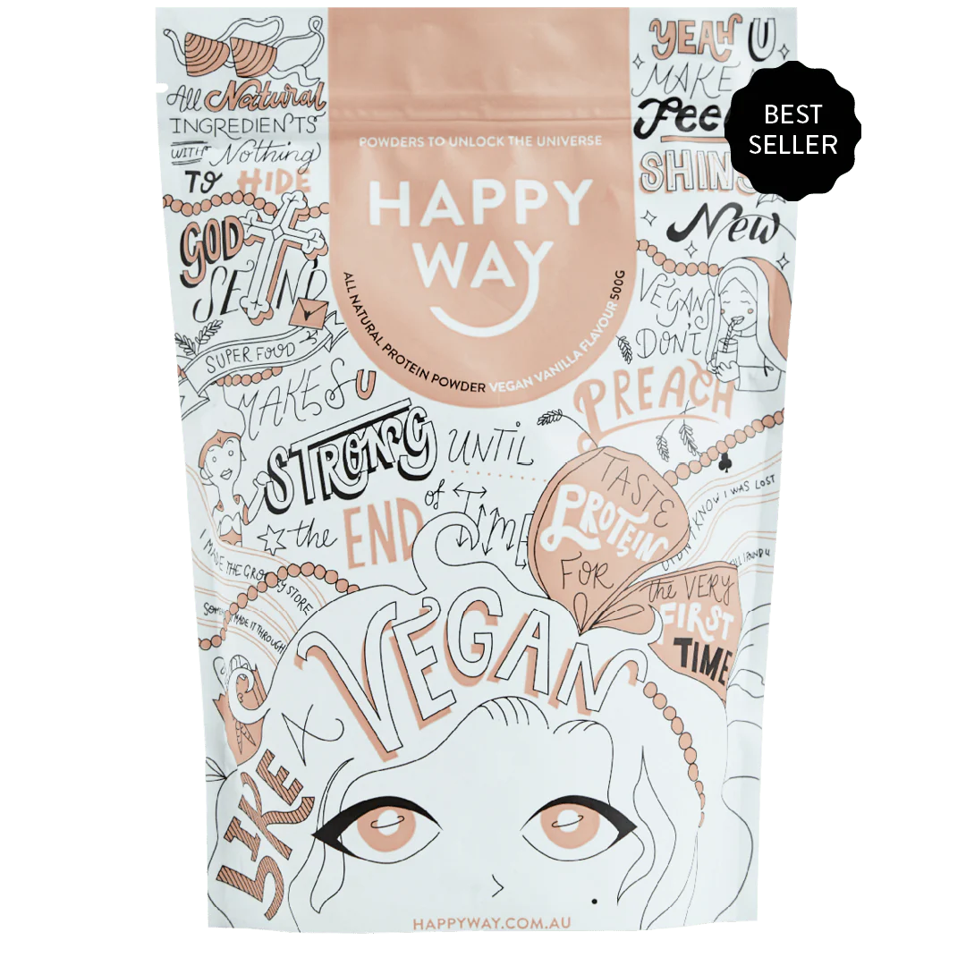 Happy Way Plant Protein Vegan Protein Powder Vanilla 1kg