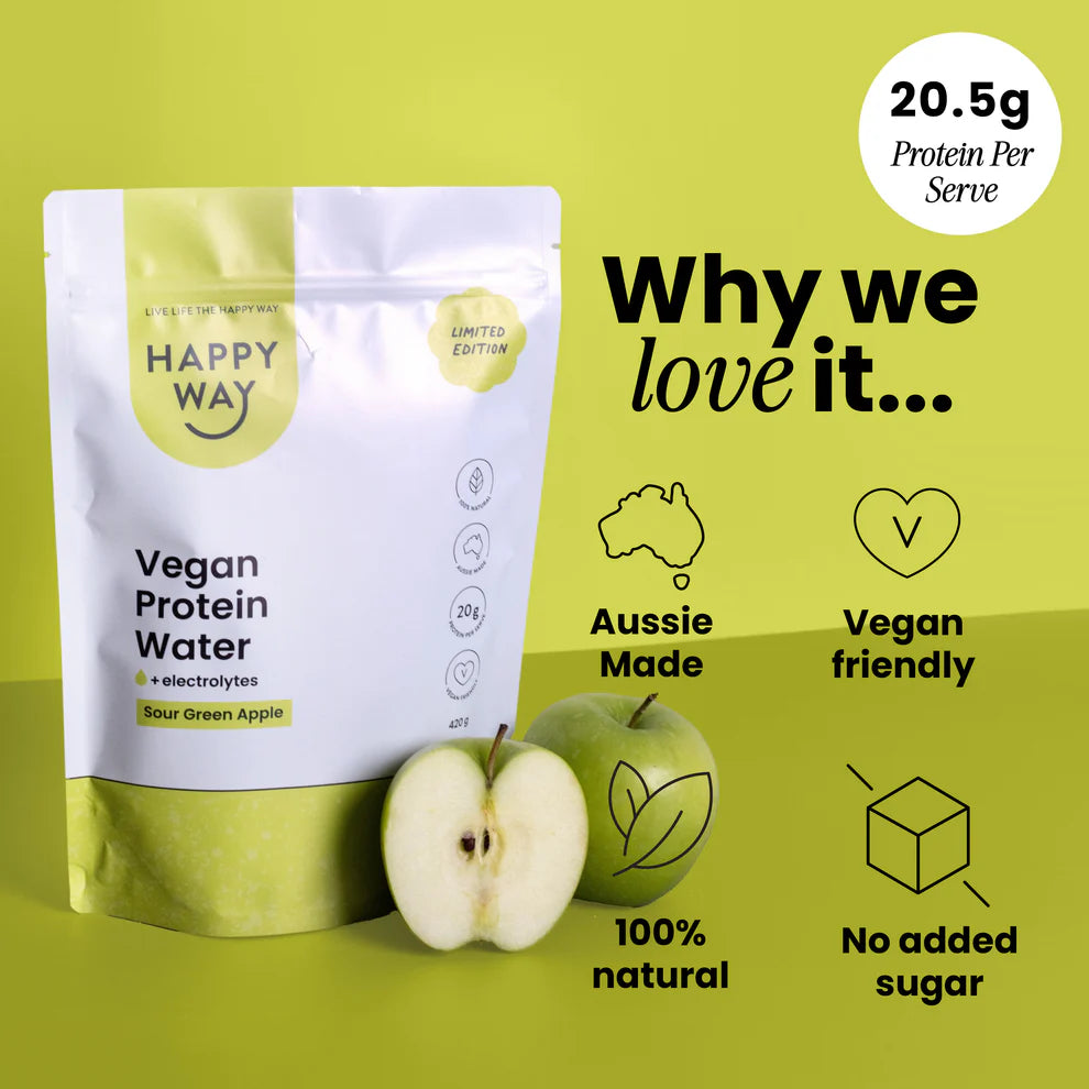 Happy Way - Sour Green Apple Vegan Protein Water 420g - Exquisite Laser Clinic 