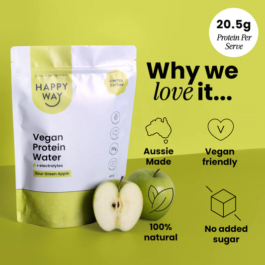 Happy Way - Sour Green Apple Vegan Protein Water 420g - Exquisite Laser Clinic 