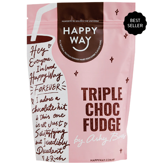 Happy Way Whey Protein Whey Protein Powder Triple Choc Fudge 500g