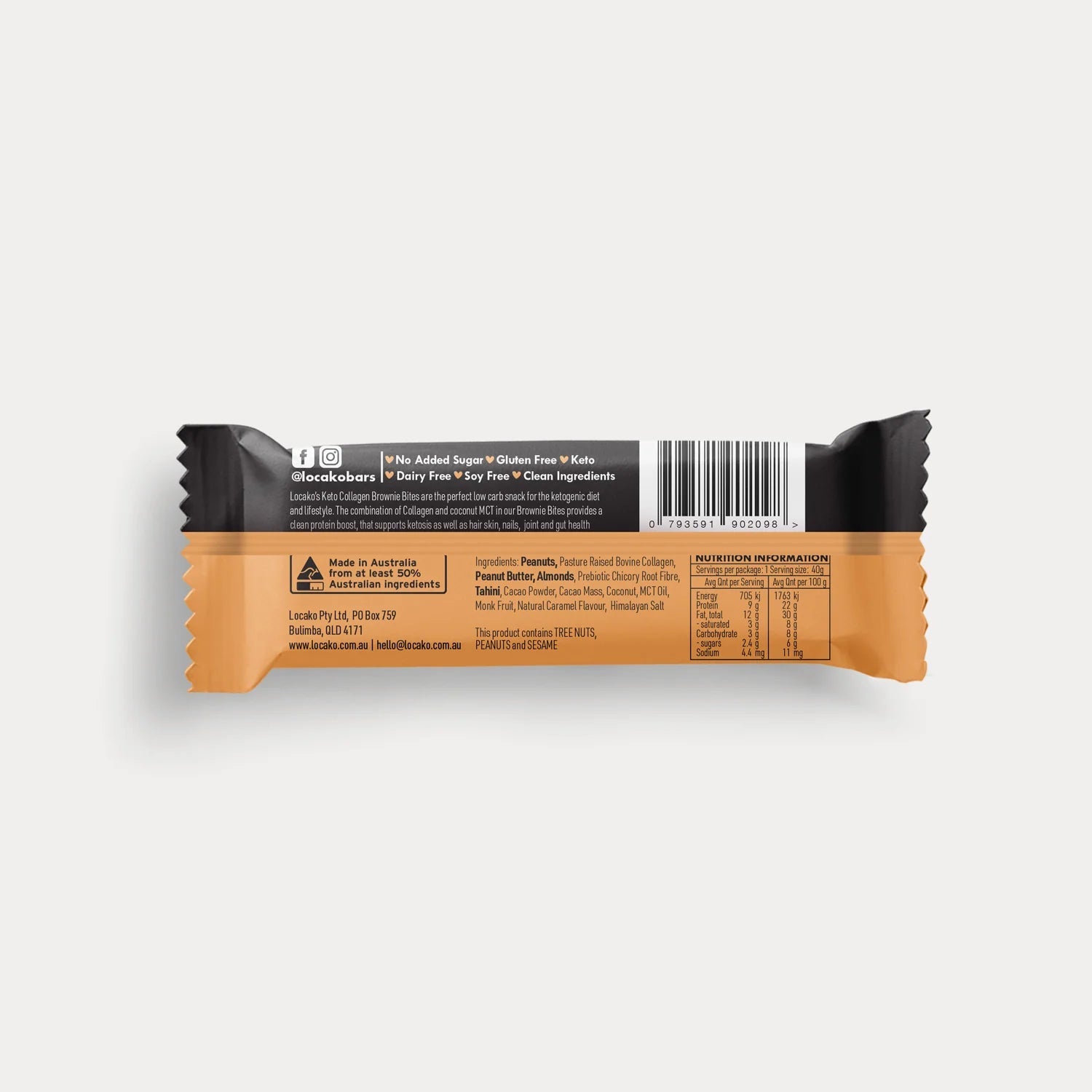 LOCAKO Bars Locako Keto Collagen Brownie Bite - Peanut Butter Caramel