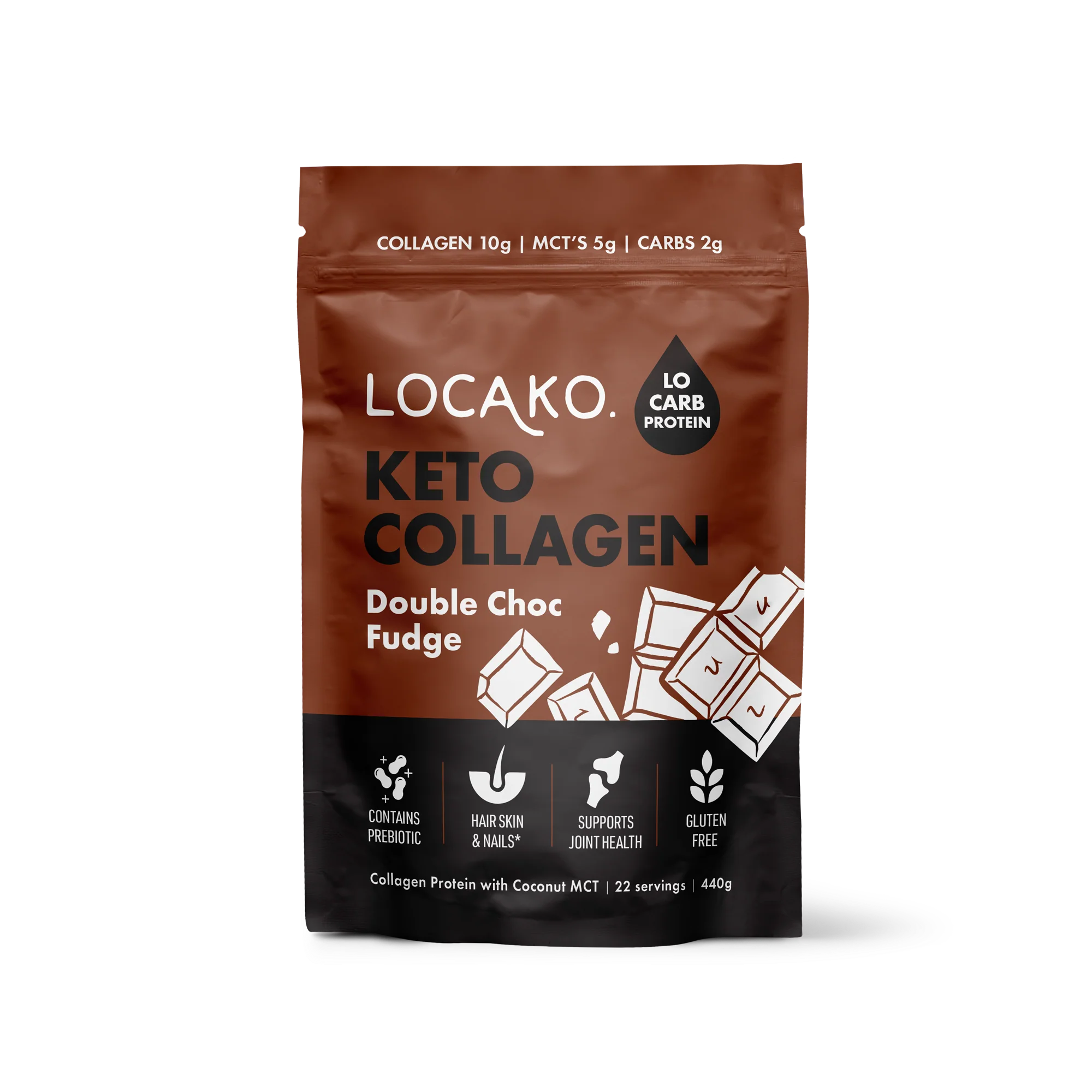 LOCAKO Coffee Creamer Locako Double Choc Fudge- Collagen Protein  (440g)