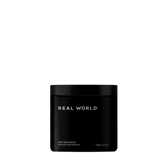 Real World Bath Salts Real World Rest Bath Salts - Mānuka & Rose Geranium 500g