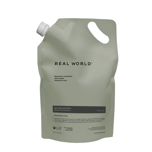 Real World hand wash 1 Litre Refill Real World Rest Hand Wash -Mānuka & Rose Geranium