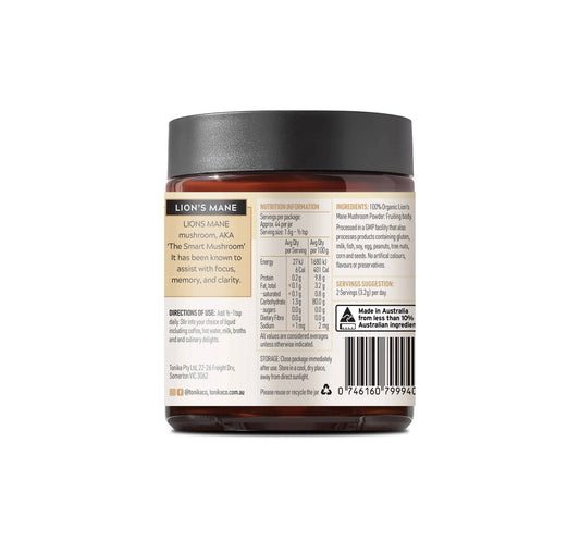 Tonika Powder TONIKA Organic Lion's Mane Powder Glass Jar - THE CREATOR 70gm