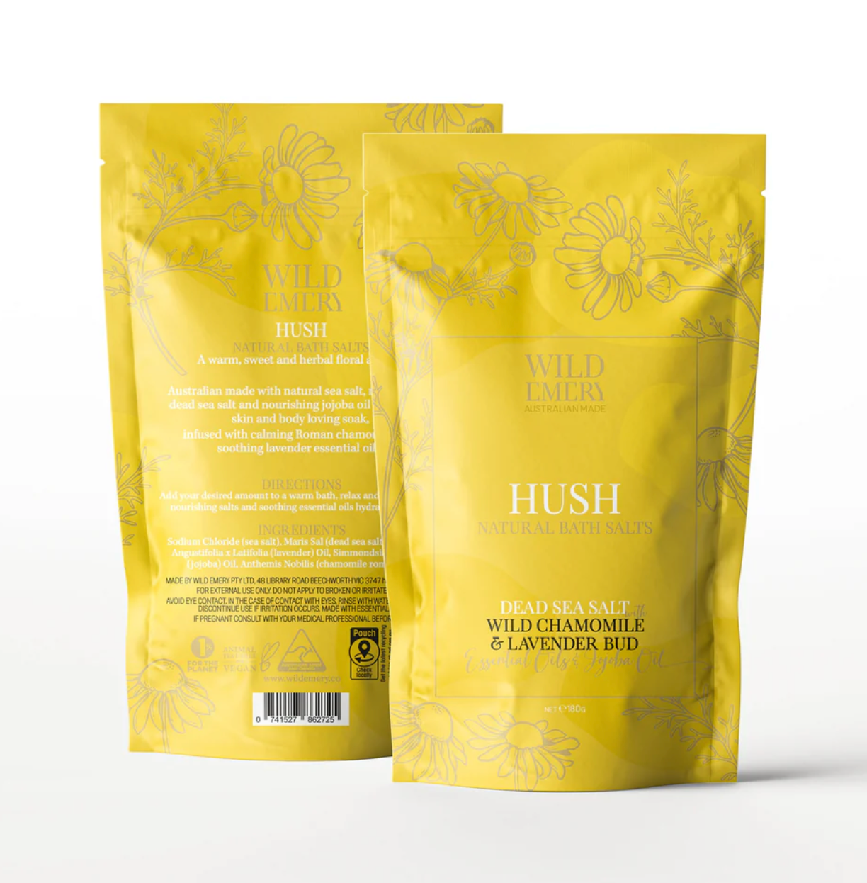 Wild Emery Bath Salts Hush Natural Bath Salts 180g