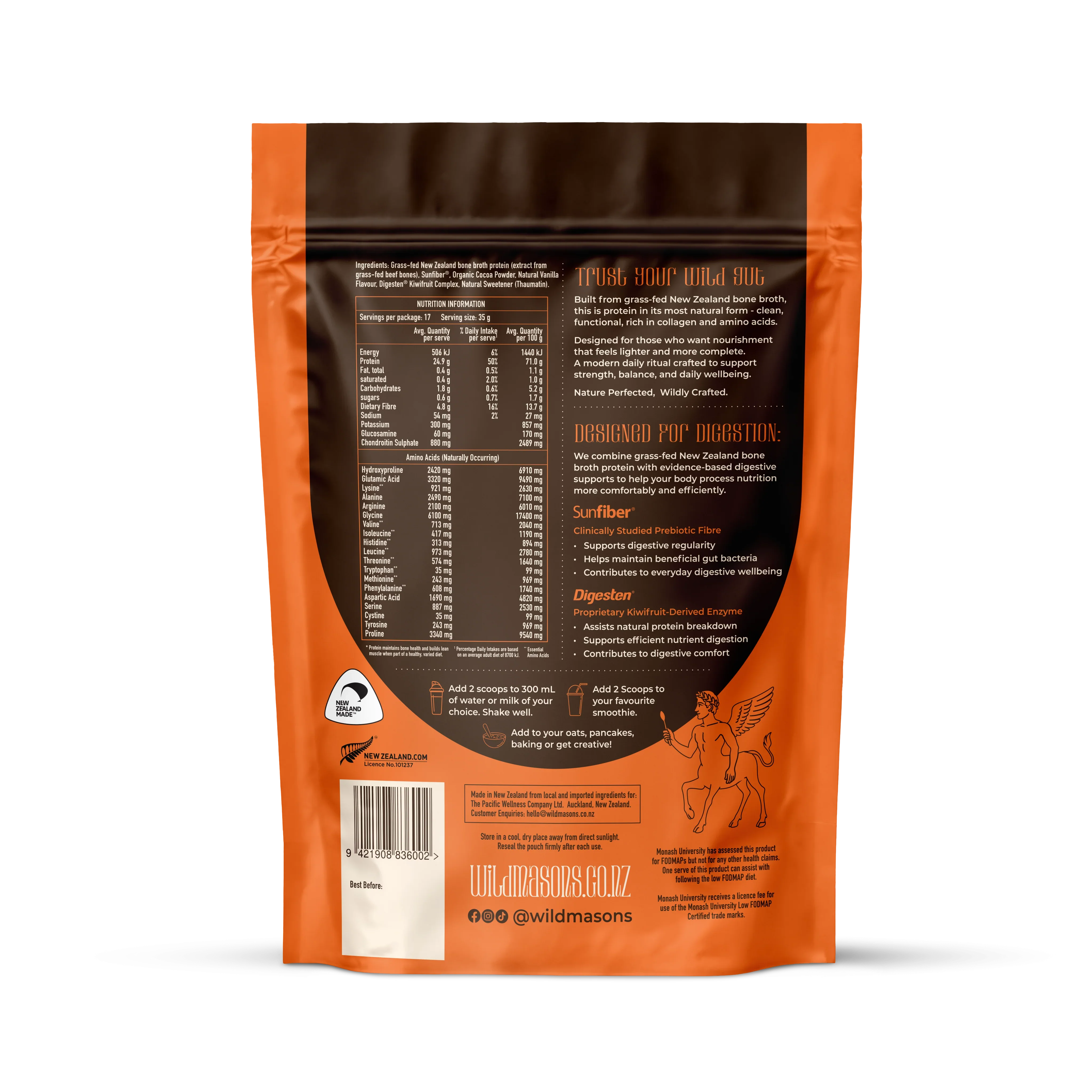 Wild Masons Plant Protein Wild Masons Collagen Prebiotic Protein Chocolate 600g