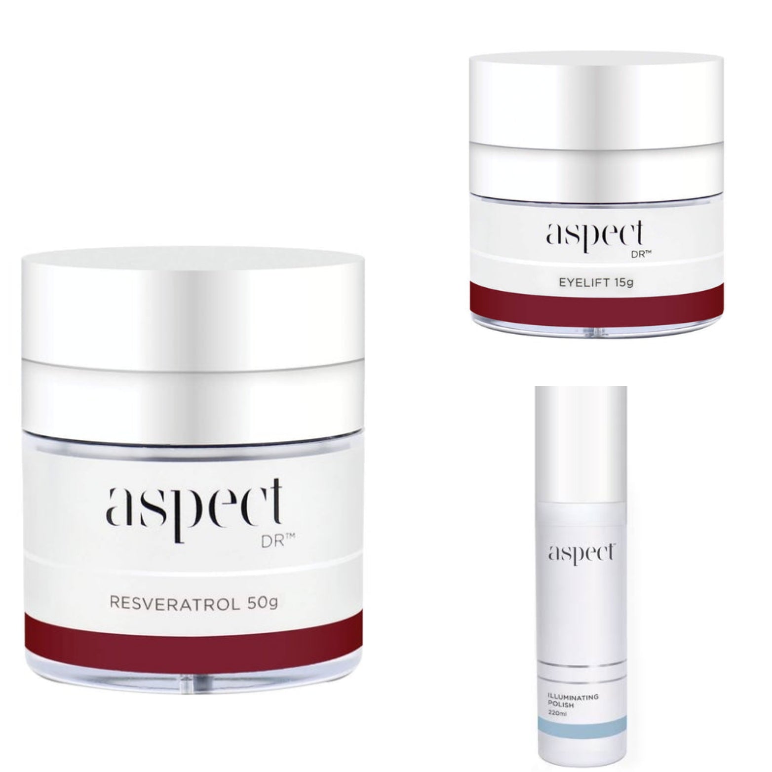 Aspect Dr Resveratrol Moisturiser + Eyelift + Illuminating Polish - Exquisite Laser Clinic