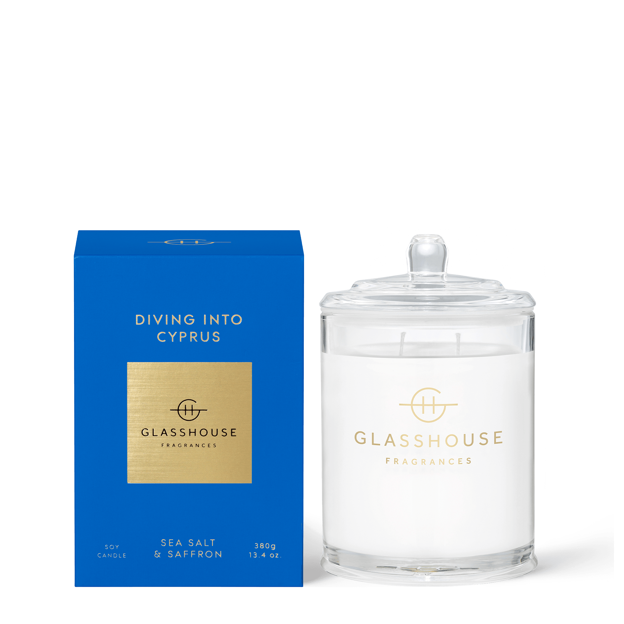 Glasshouse Diving into Cyprus Candle 380g - Exquisite Laser Clinic